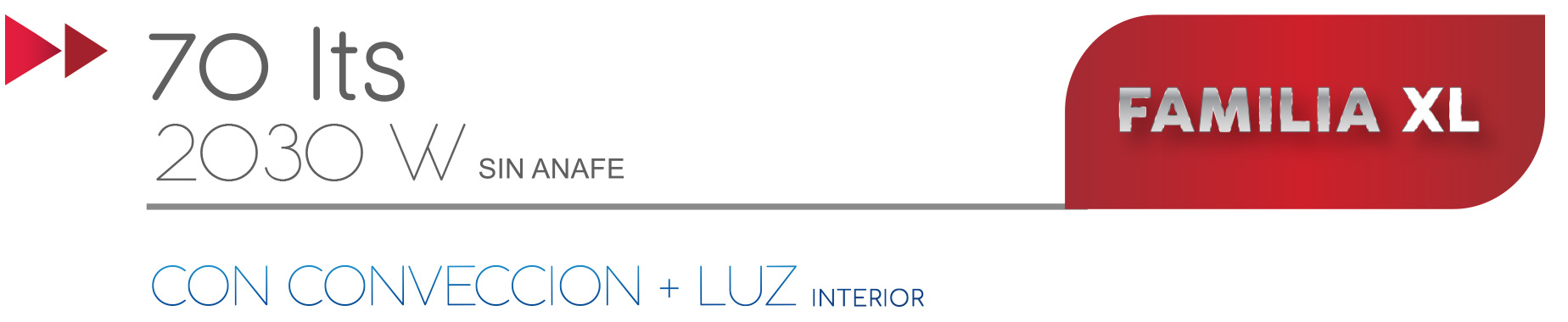 Horno electrico de 70lts. de 2030W